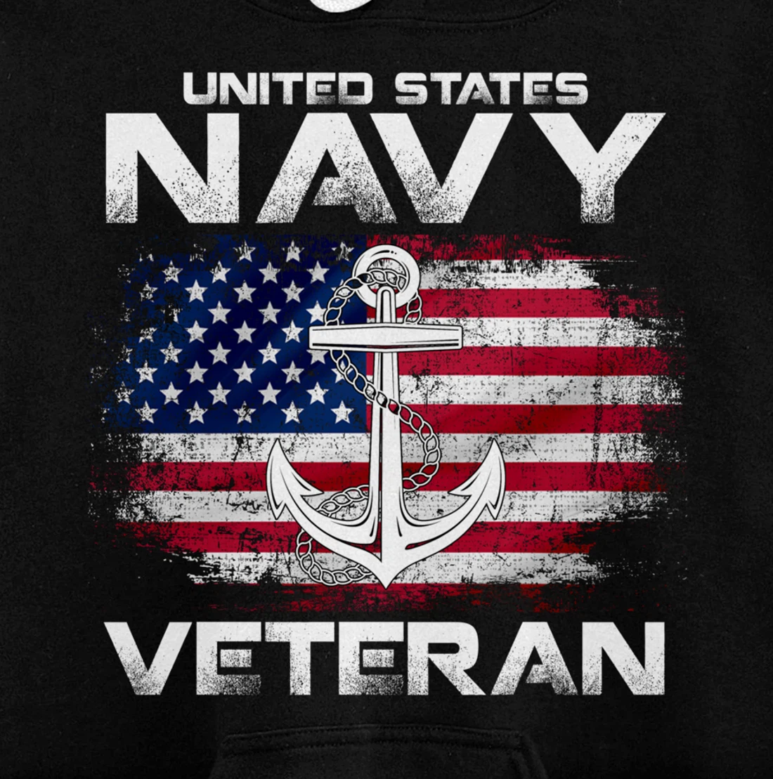 Vintage United States Navy Veteran With American Flag Gift Pullover Hoodie