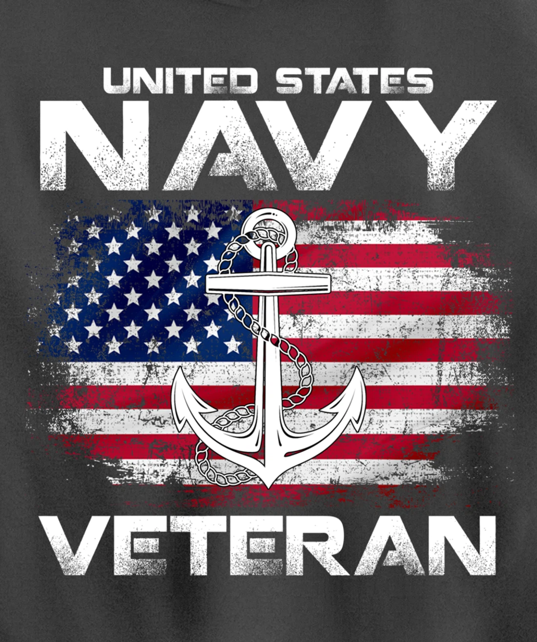 Vintage United States Navy Veteran With American Flag Gift Pullover Hoodie