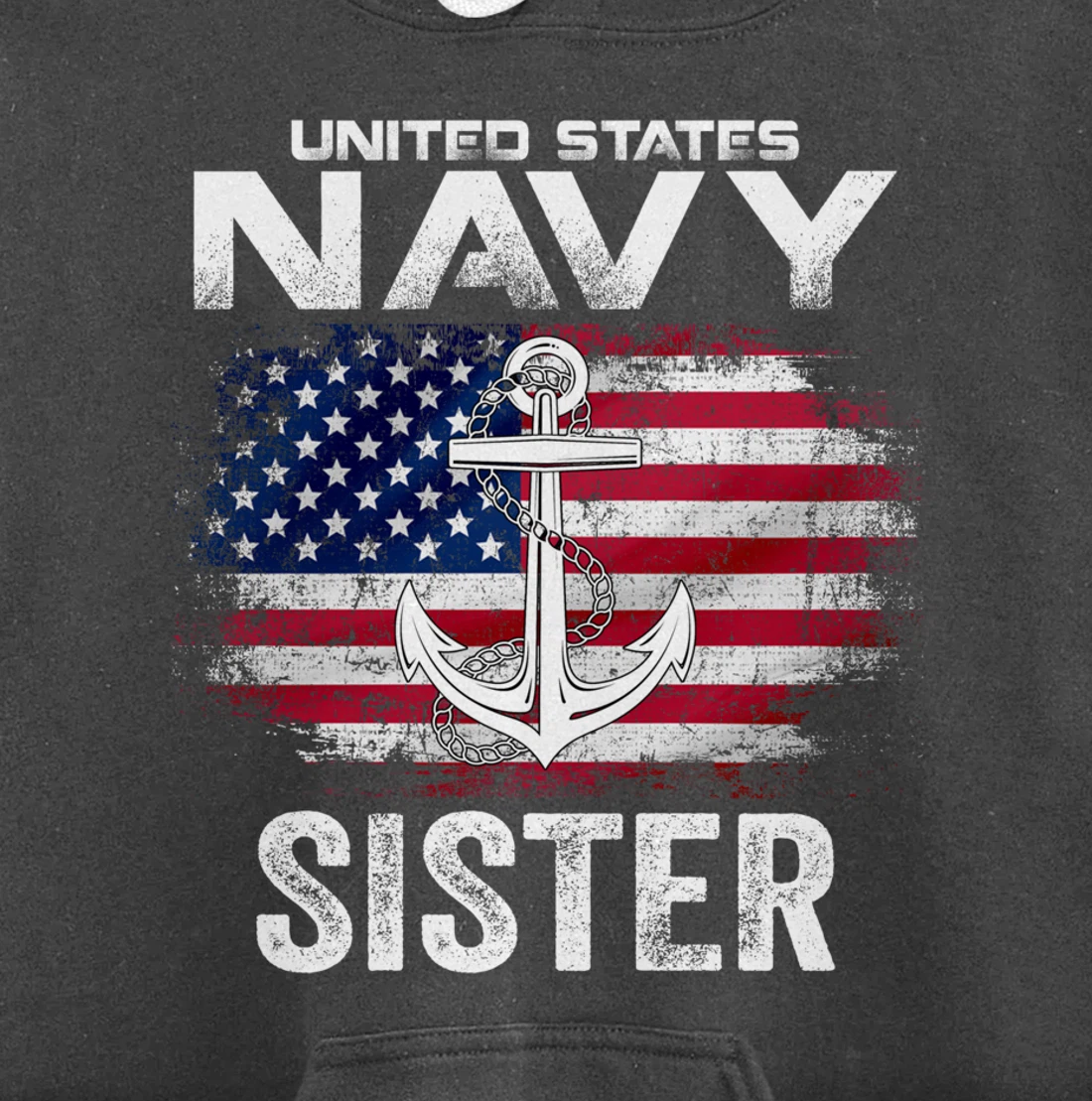 United States Navy Sister With American Flag Gift Veteran Pullover Hoodie