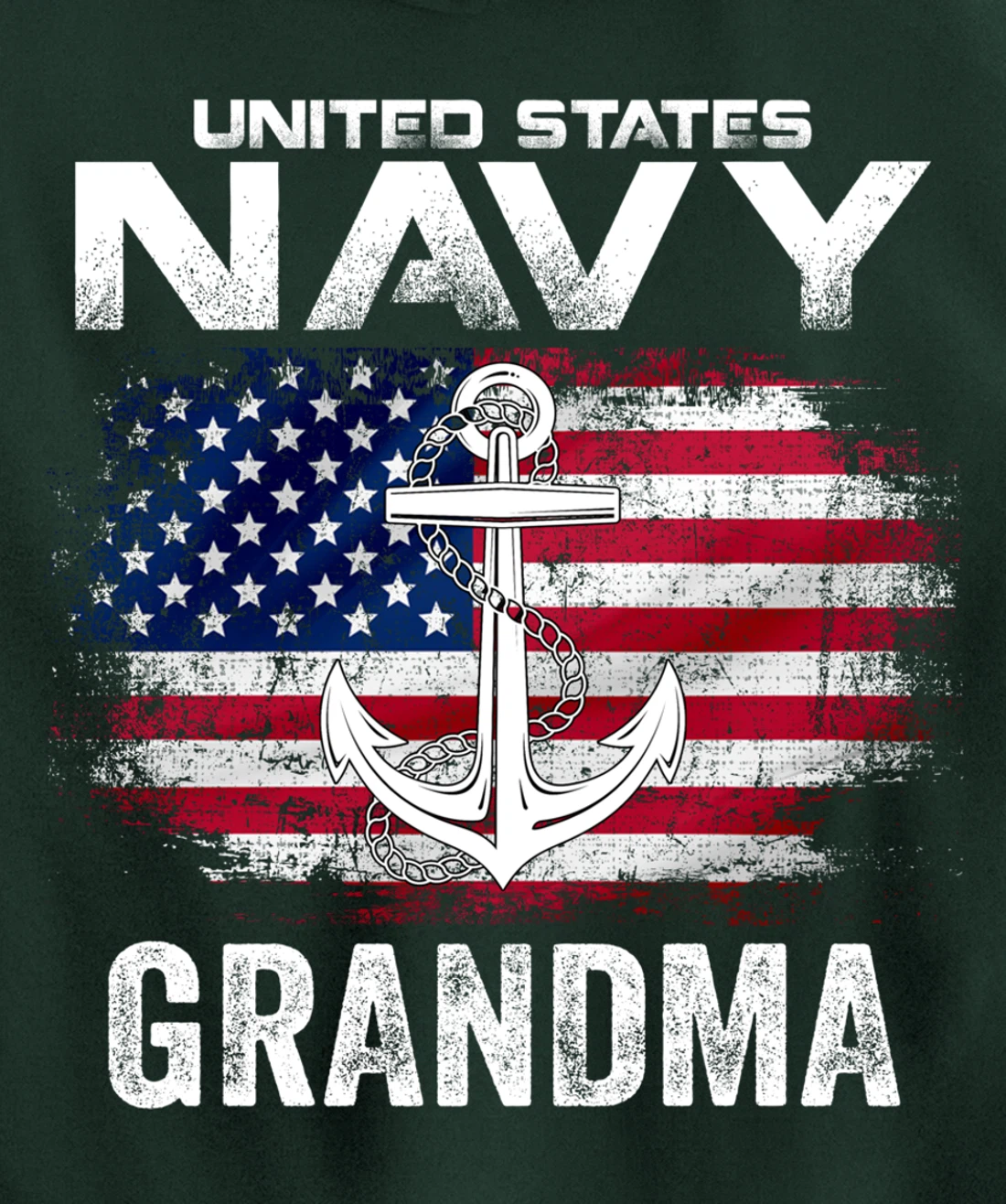 United States Navy Grandma With American Flag Gift Veteran Pullover Hoodie