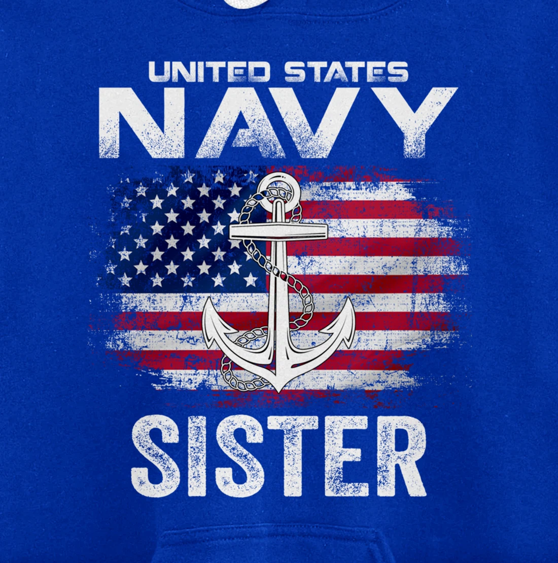 United States Navy Sister With American Flag Gift Veteran Pullover Hoodie