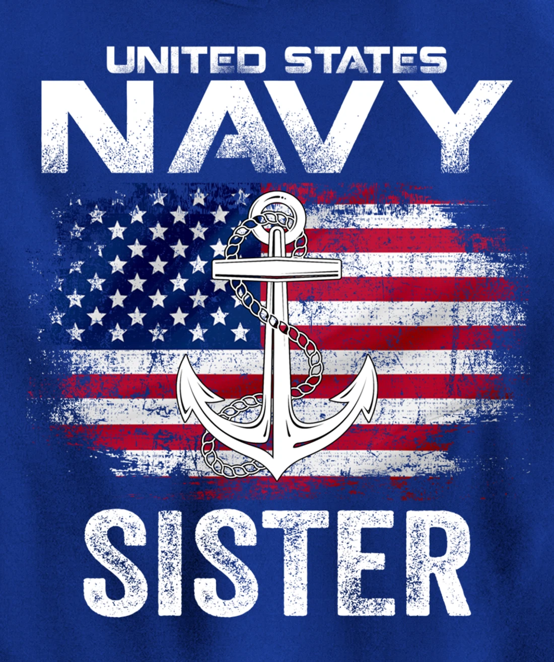 United States Navy Sister With American Flag Gift Veteran Pullover Hoodie