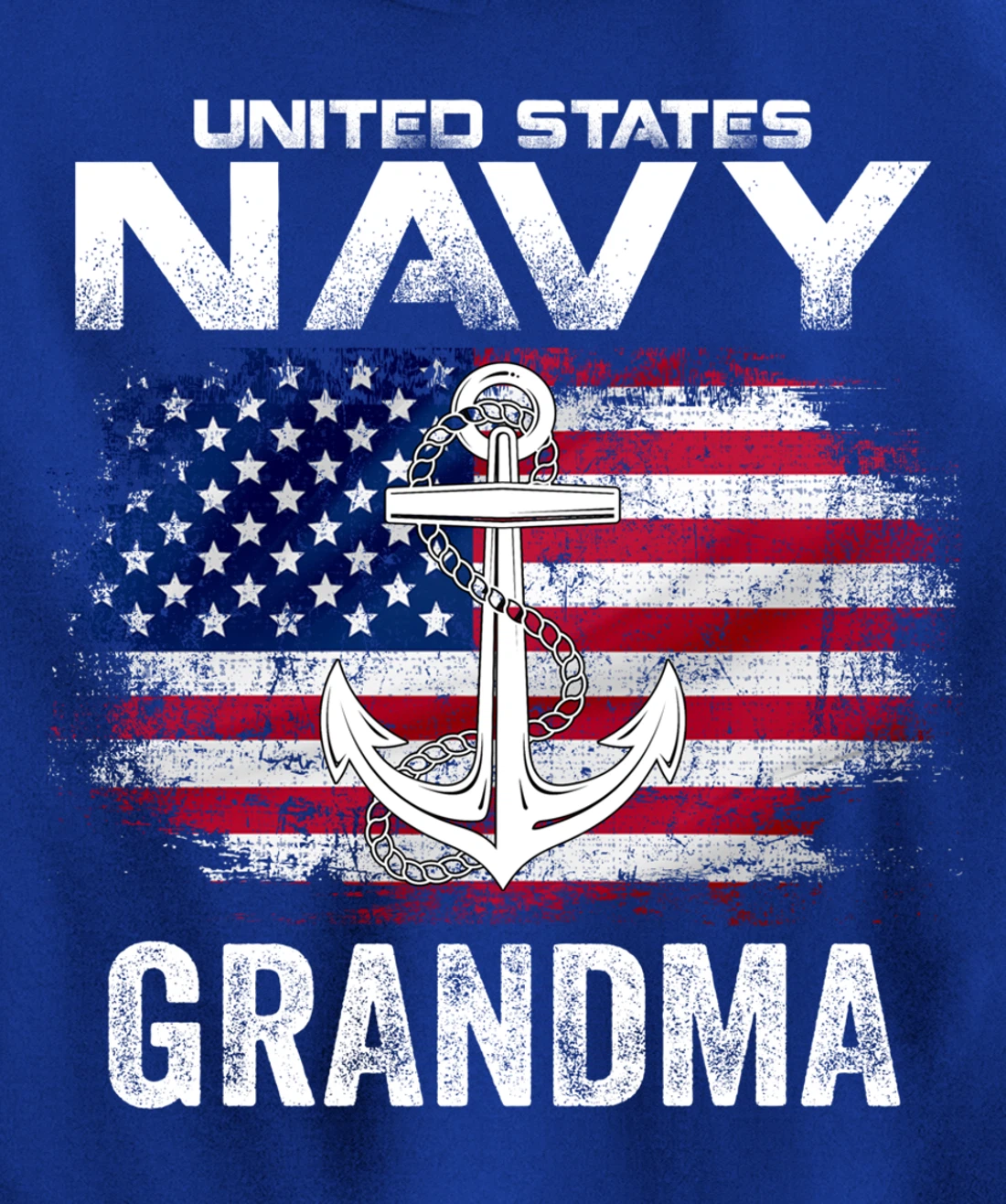 United States Navy Grandma With American Flag Gift Veteran Pullover Hoodie