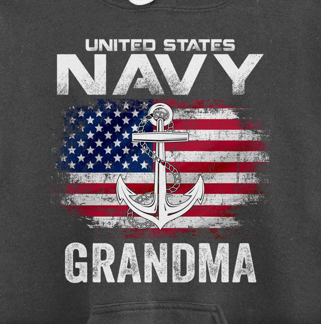 United States Navy Grandma With American Flag Gift Veteran Pullover Hoodie