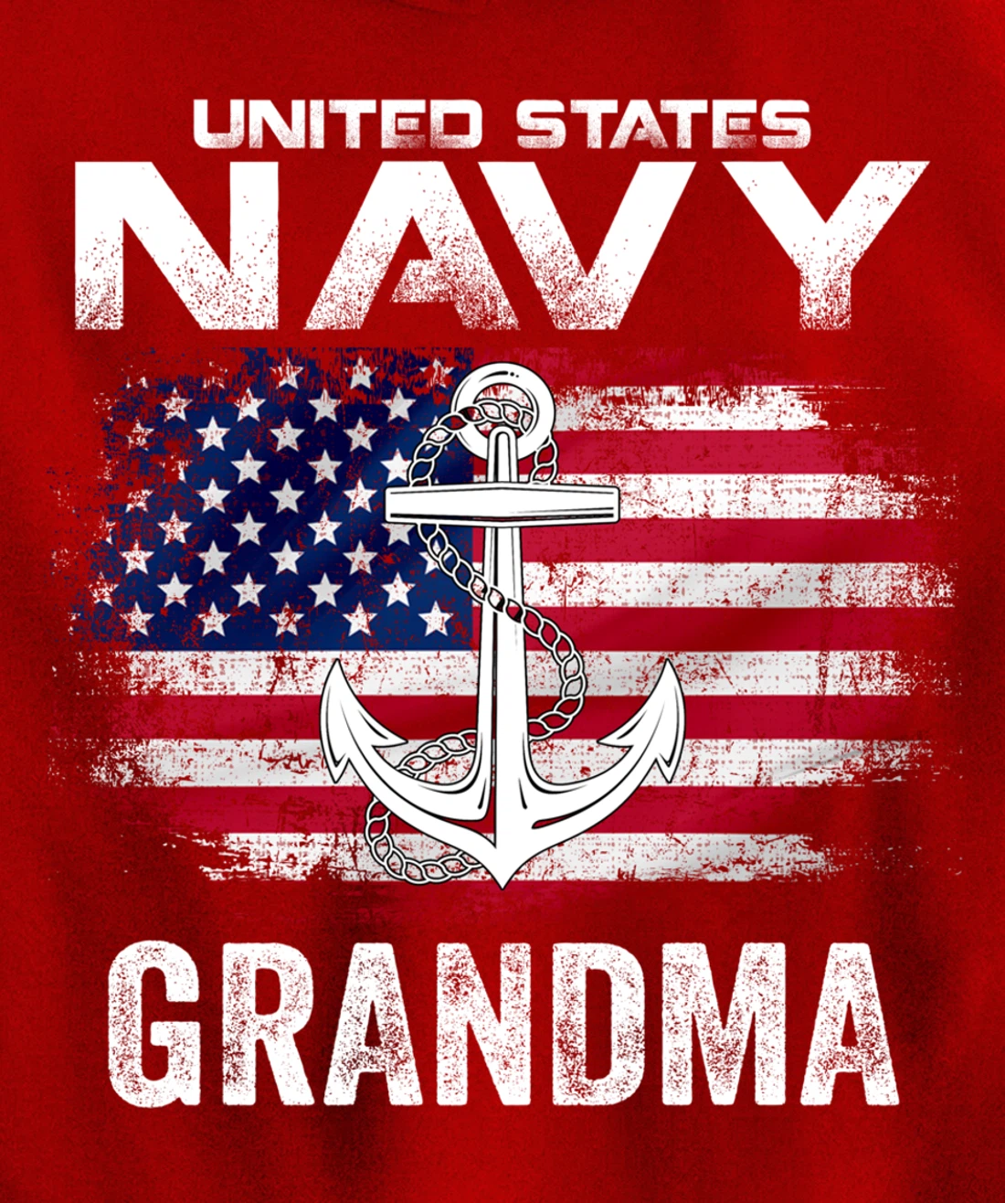 United States Navy Grandma With American Flag Gift Veteran Pullover Hoodie