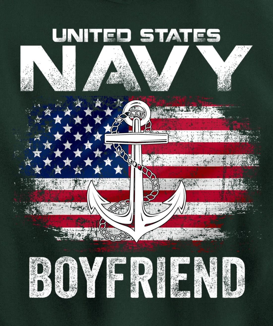 United States Navy Boyfriend With American Flag Gift Veteran Pullover Hoodie