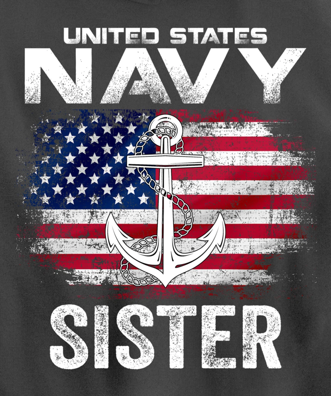 United States Navy Sister With American Flag Gift Veteran Pullover Hoodie