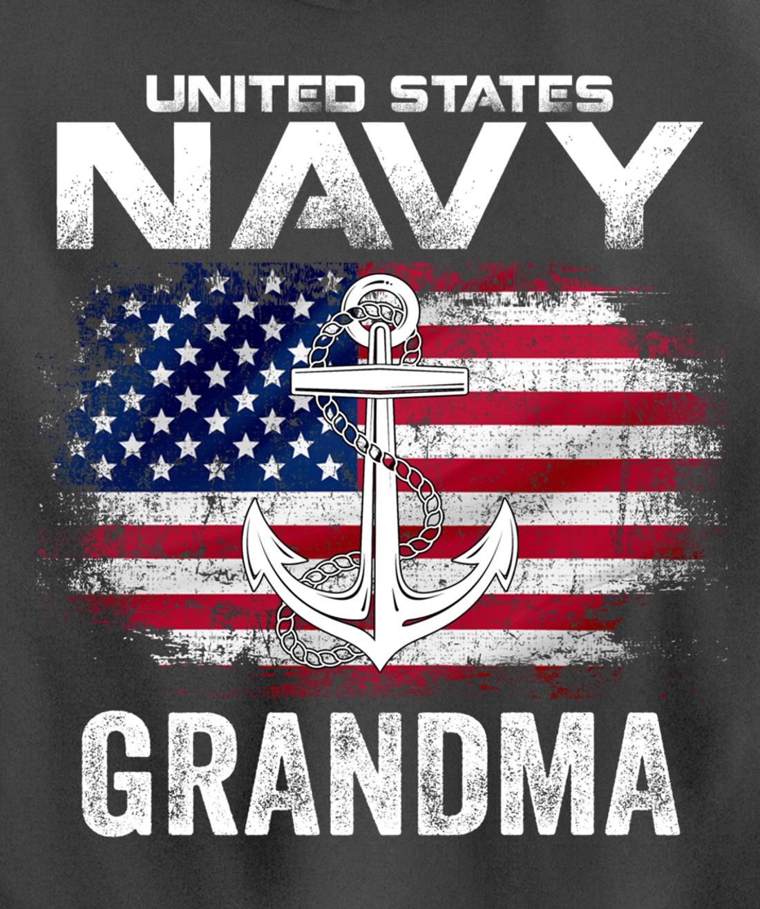 United States Navy Grandma With American Flag Gift Veteran Pullover Hoodie