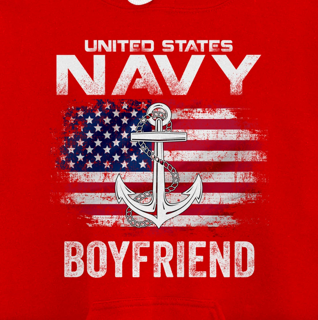 United States Navy Boyfriend With American Flag Gift Veteran Pullover Hoodie