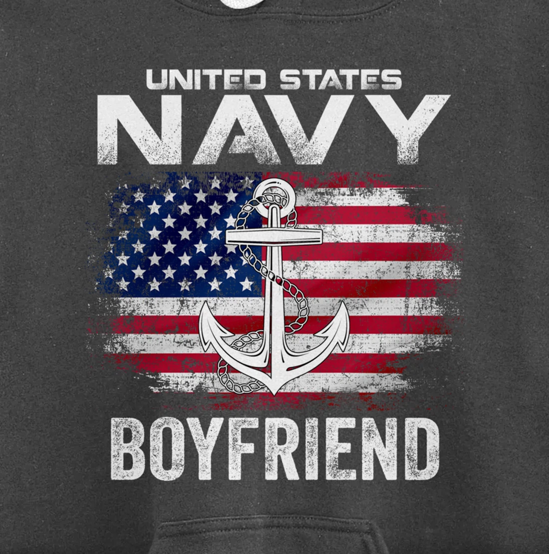 United States Navy Boyfriend With American Flag Gift Veteran Pullover Hoodie