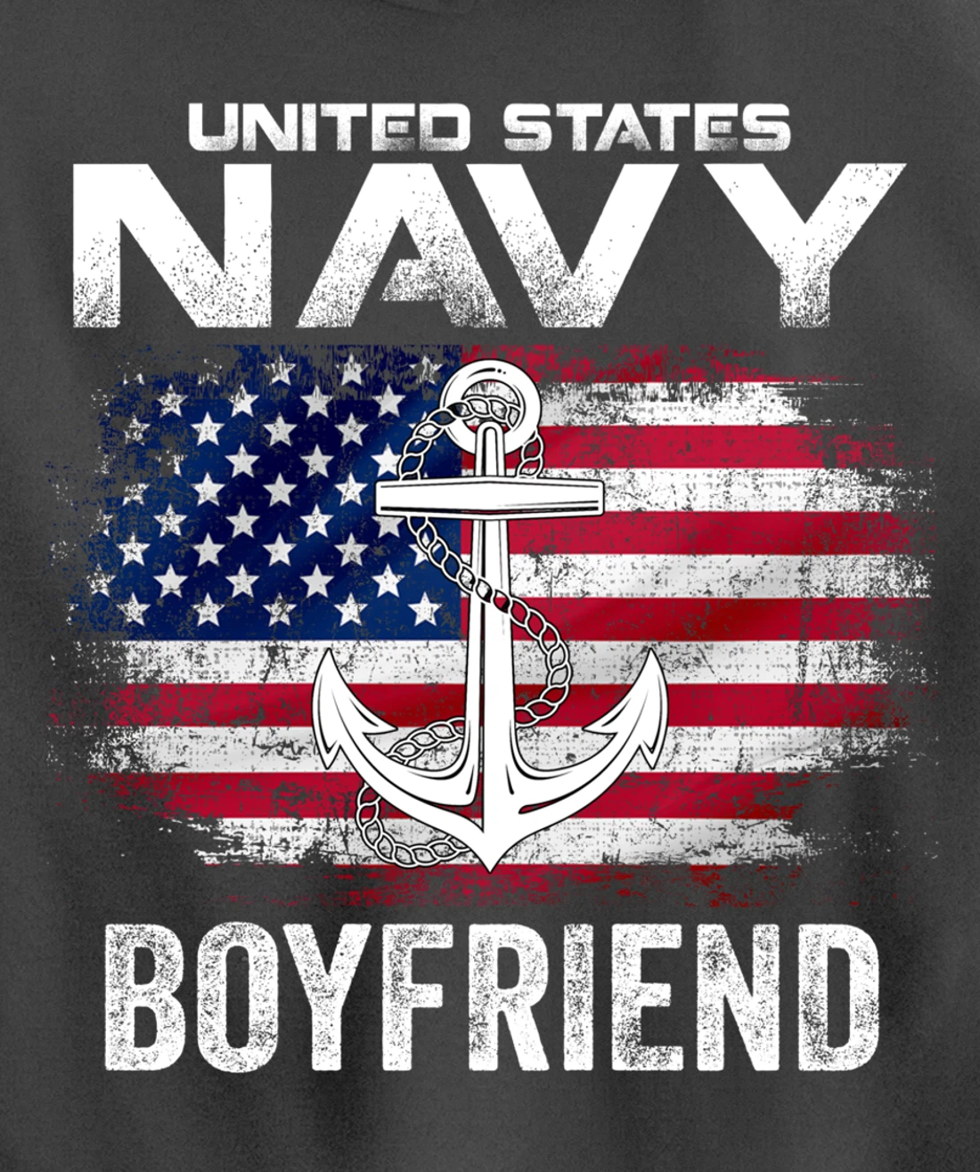 United States Navy Boyfriend With American Flag Gift Veteran Pullover Hoodie