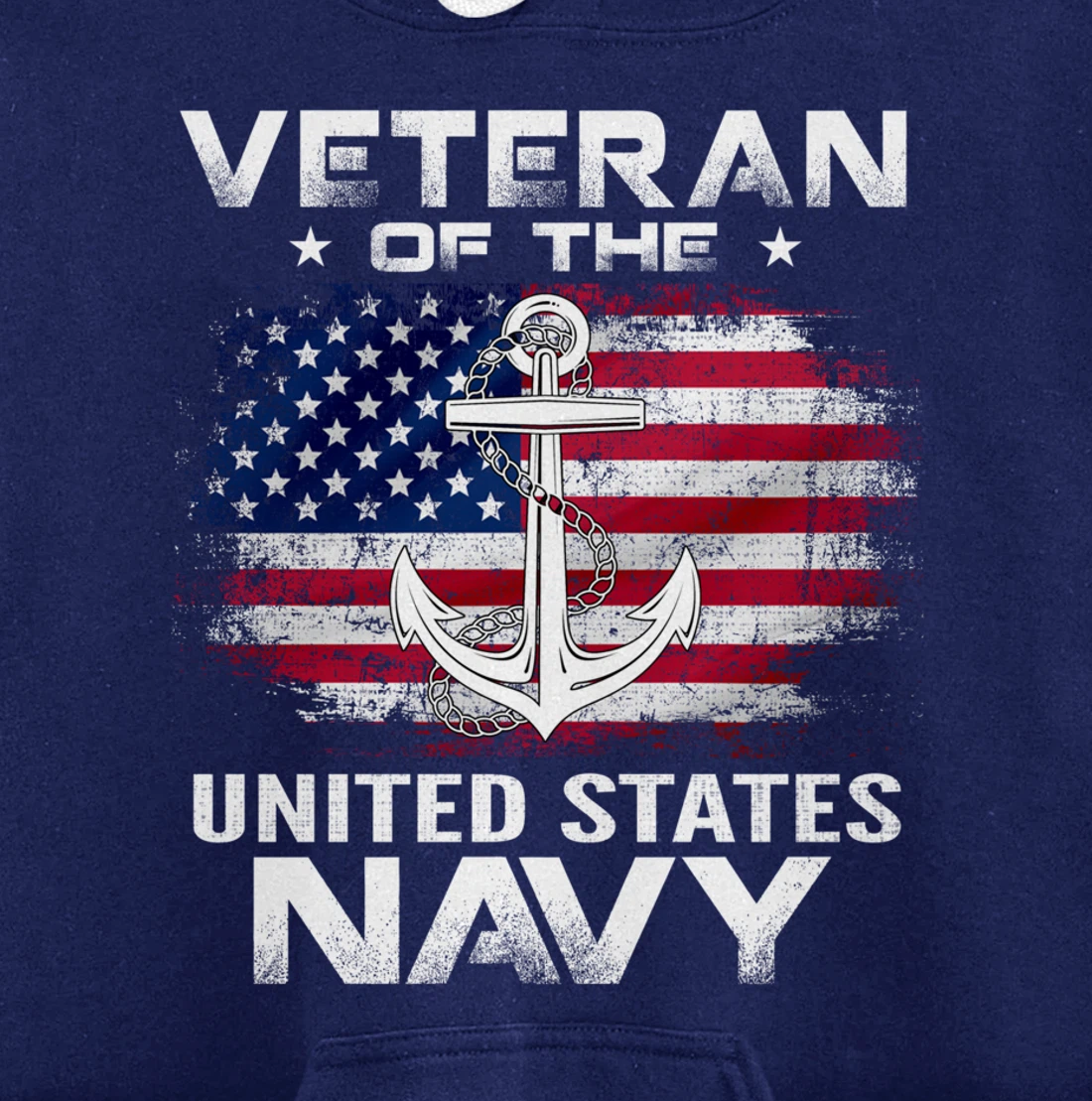 Veteran Of The United States Navy With American Flag Gift Pullover Hoodie