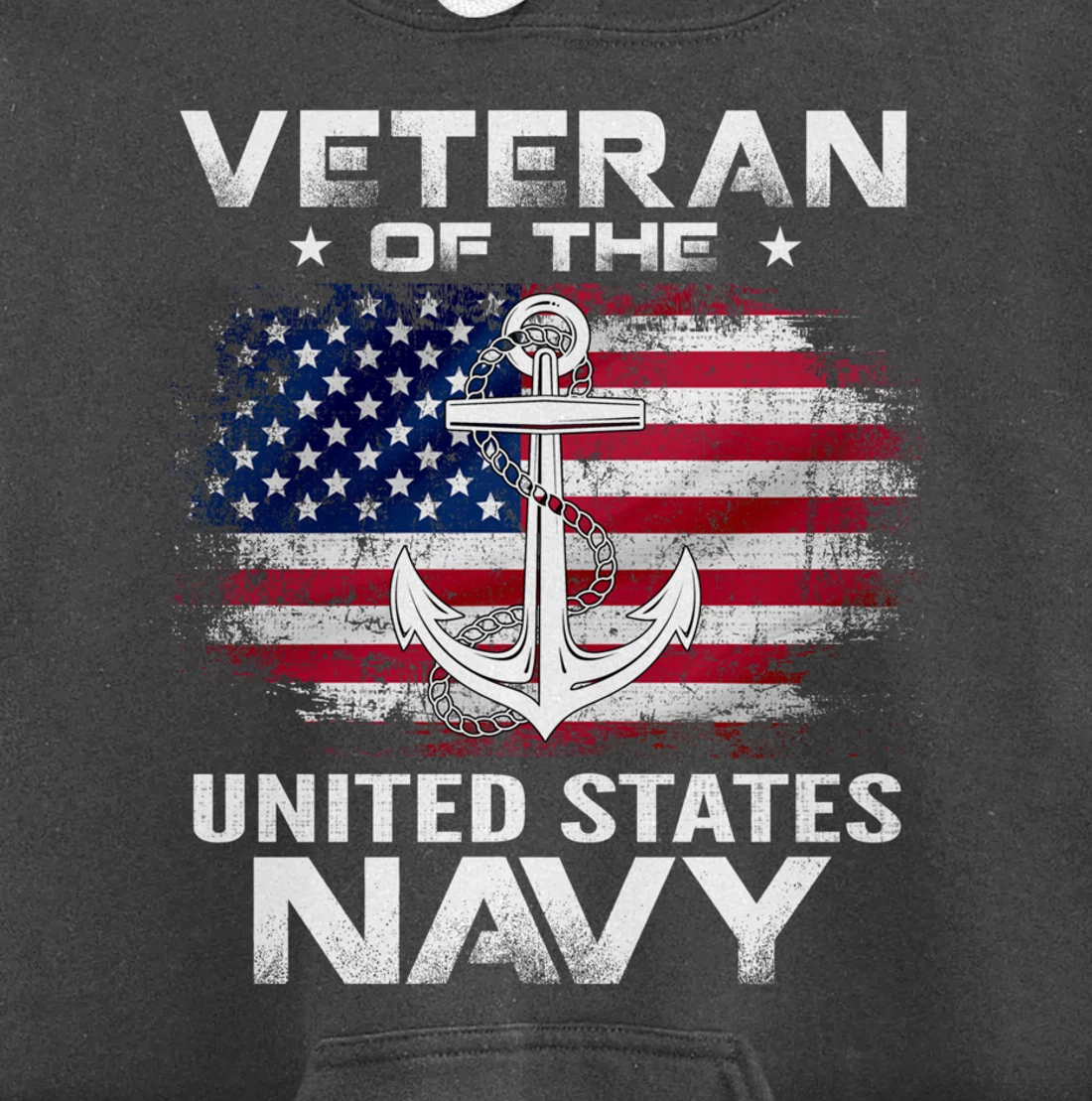 Veteran Of The United States Navy With American Flag Gift Pullover Hoodie