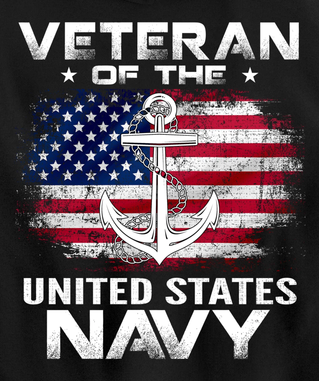 Veteran Of The United States Navy With American Flag Gift Pullover Hoodie
