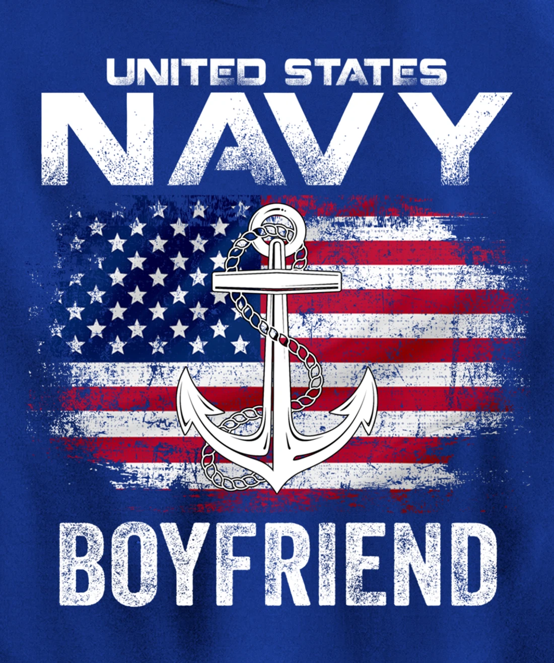 United States Navy Boyfriend With American Flag Gift Veteran Pullover Hoodie