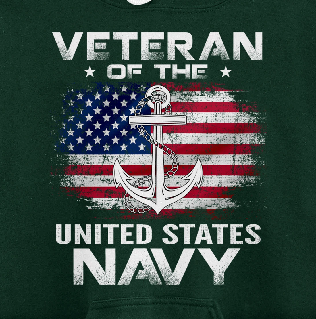 Veteran Of The United States Navy With American Flag Gift Pullover Hoodie