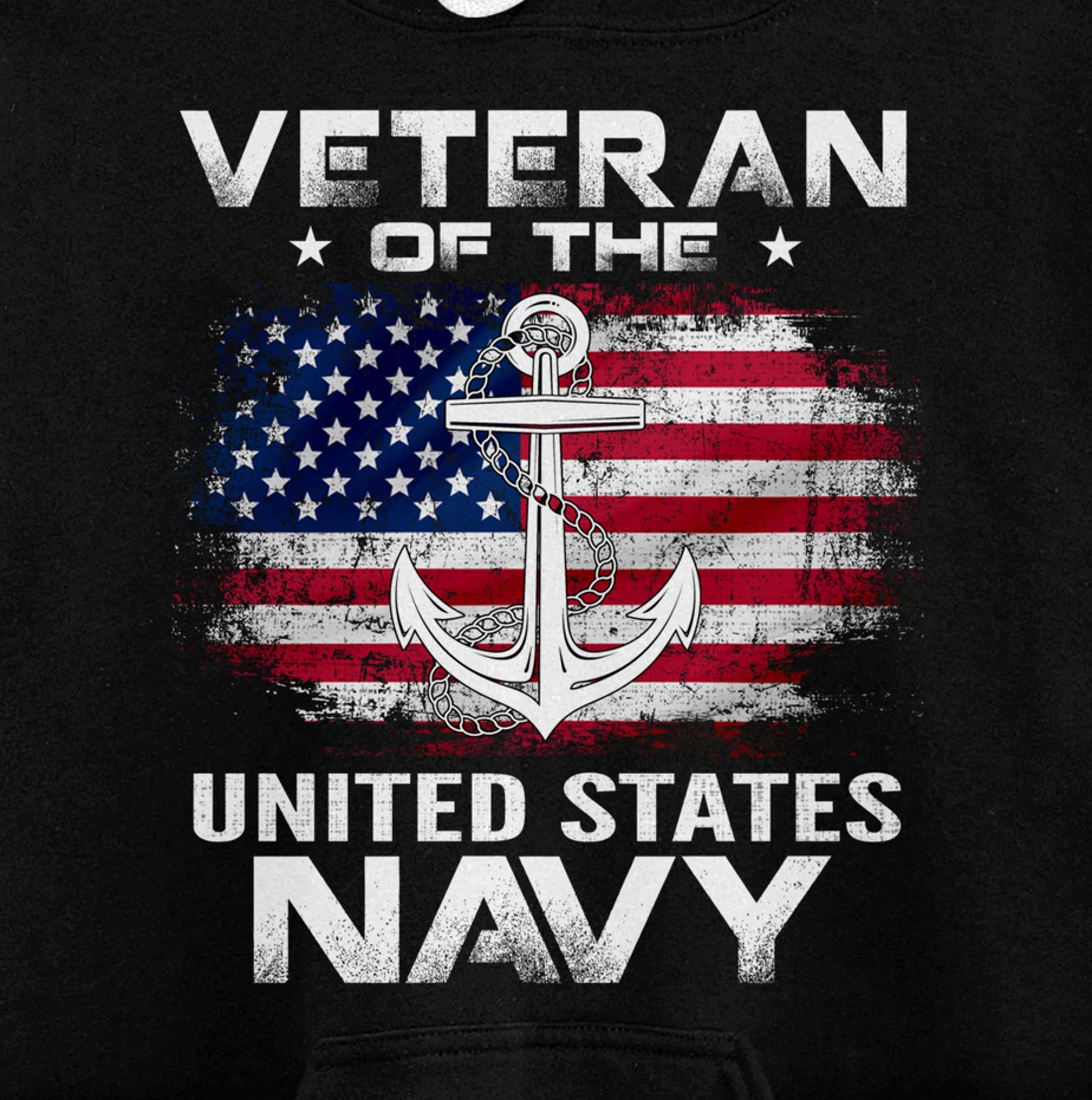 Veteran Of The United States Navy With American Flag Gift Pullover Hoodie