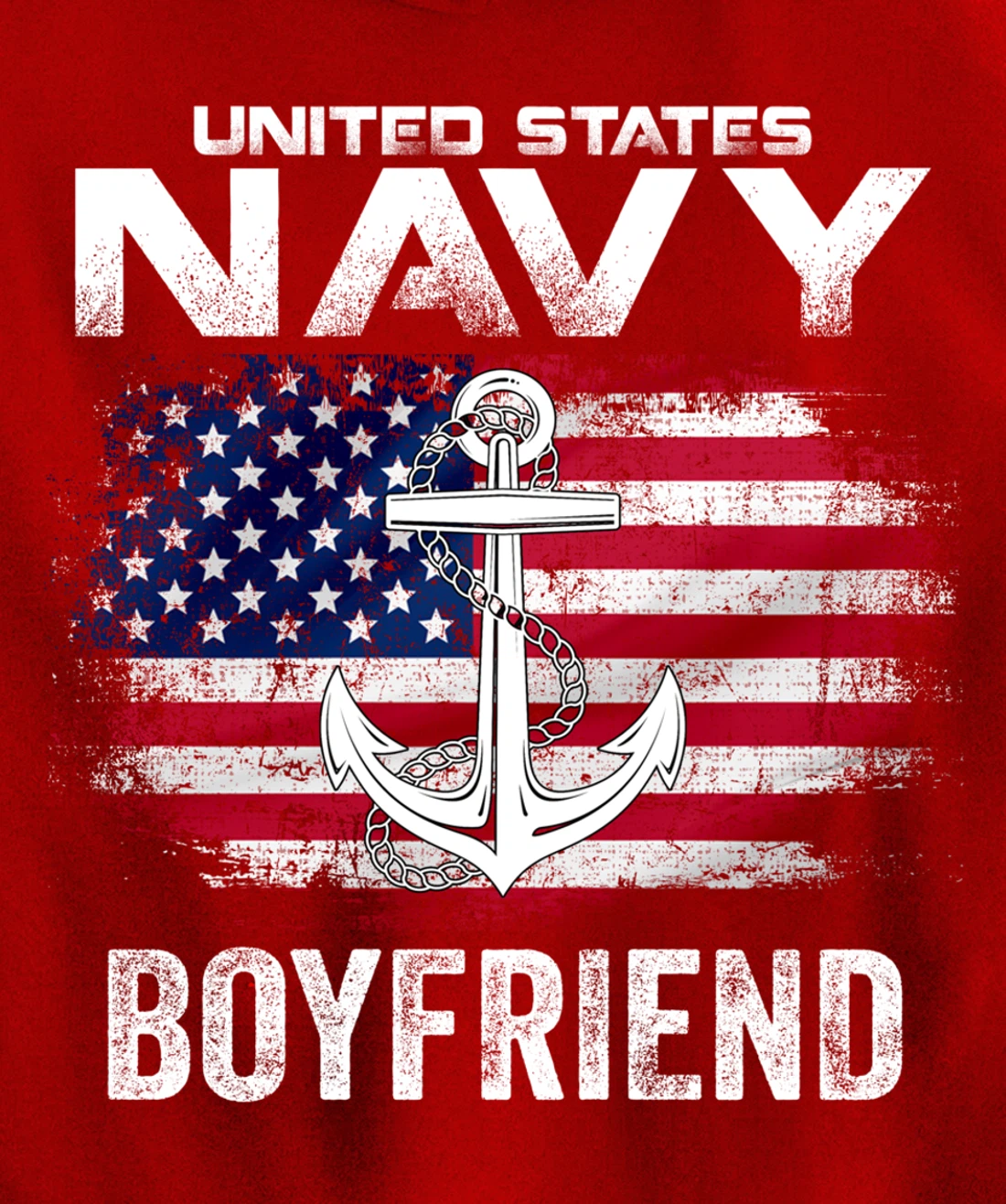 United States Navy Boyfriend With American Flag Gift Veteran Pullover Hoodie