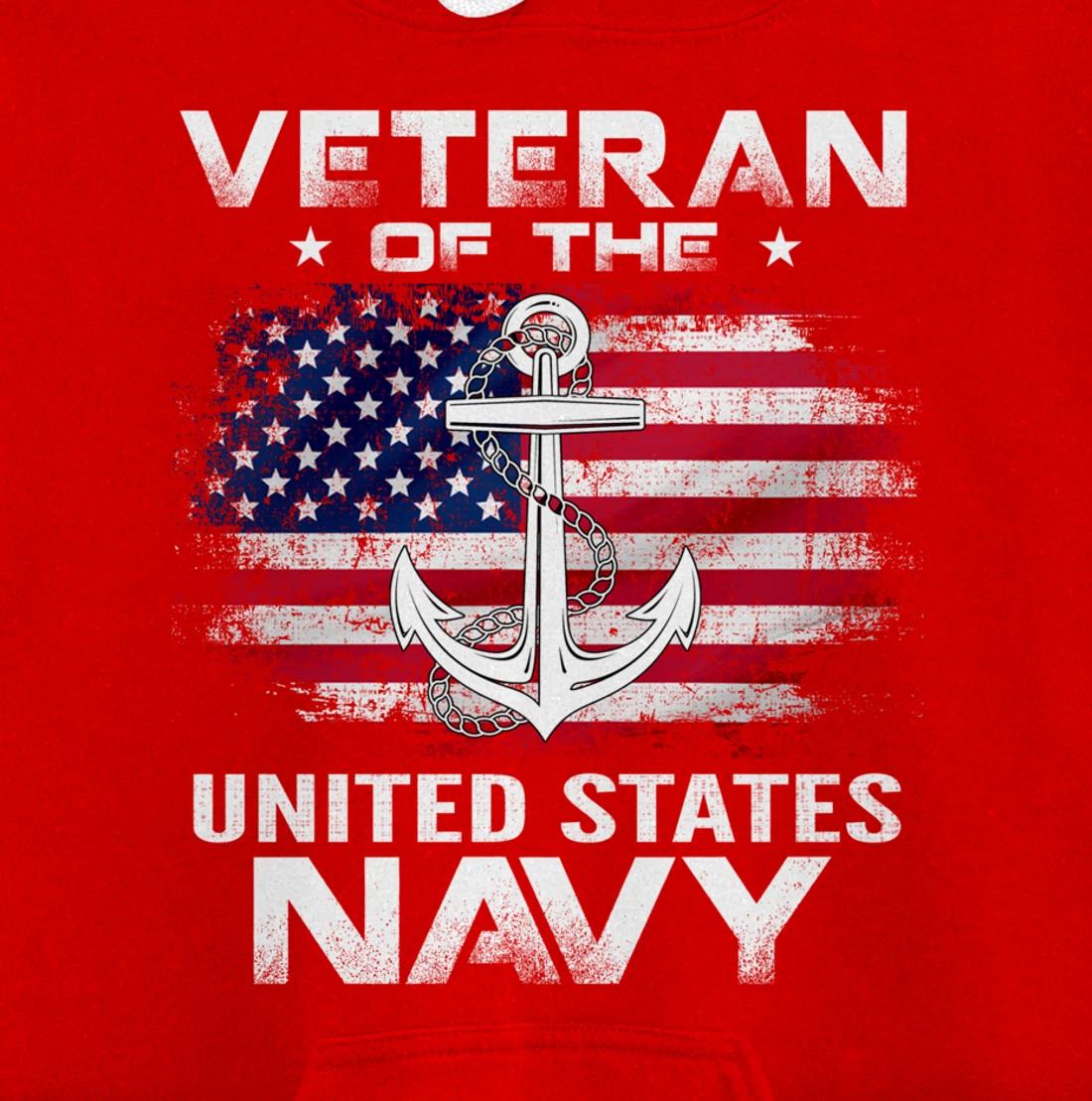 Veteran Of The United States Navy With American Flag Gift Pullover Hoodie