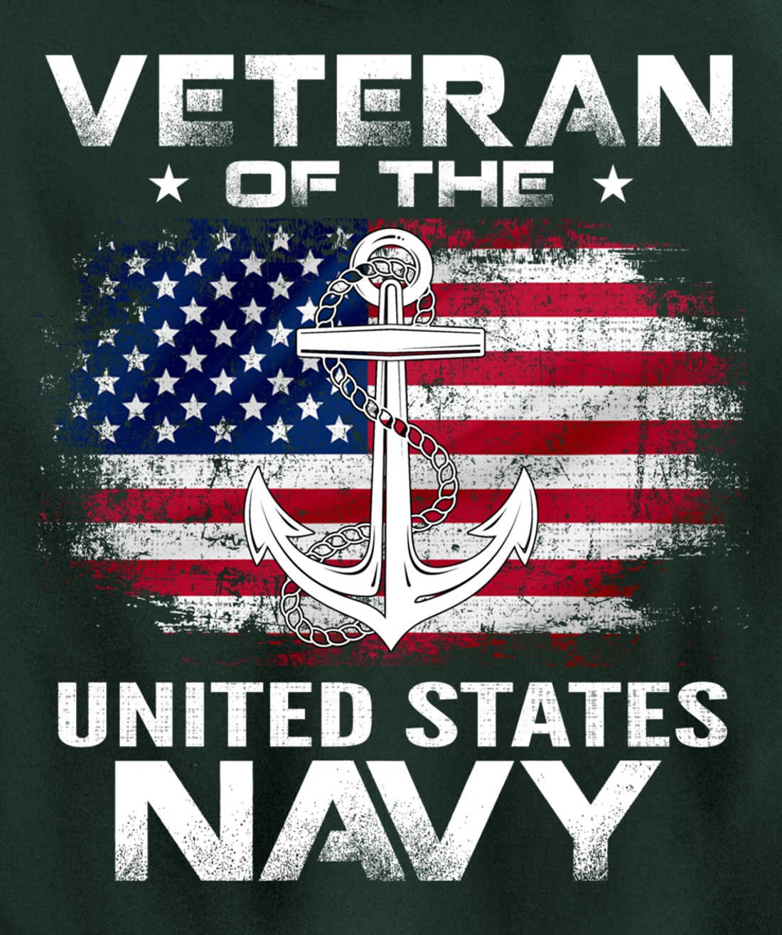 Veteran Of The United States Navy With American Flag Gift Pullover Hoodie