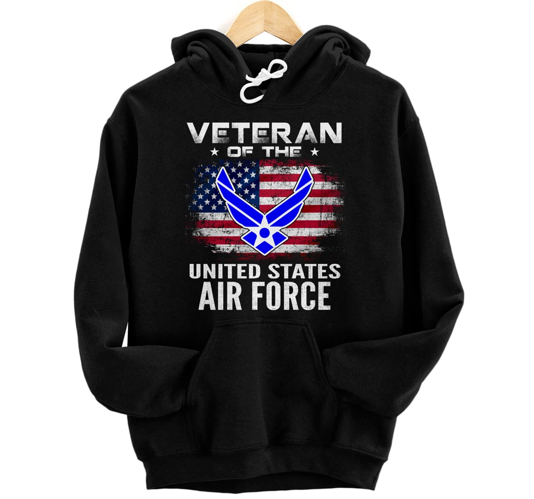 Veteran Of The United States Air Force With American Flag Pullover Hoodie