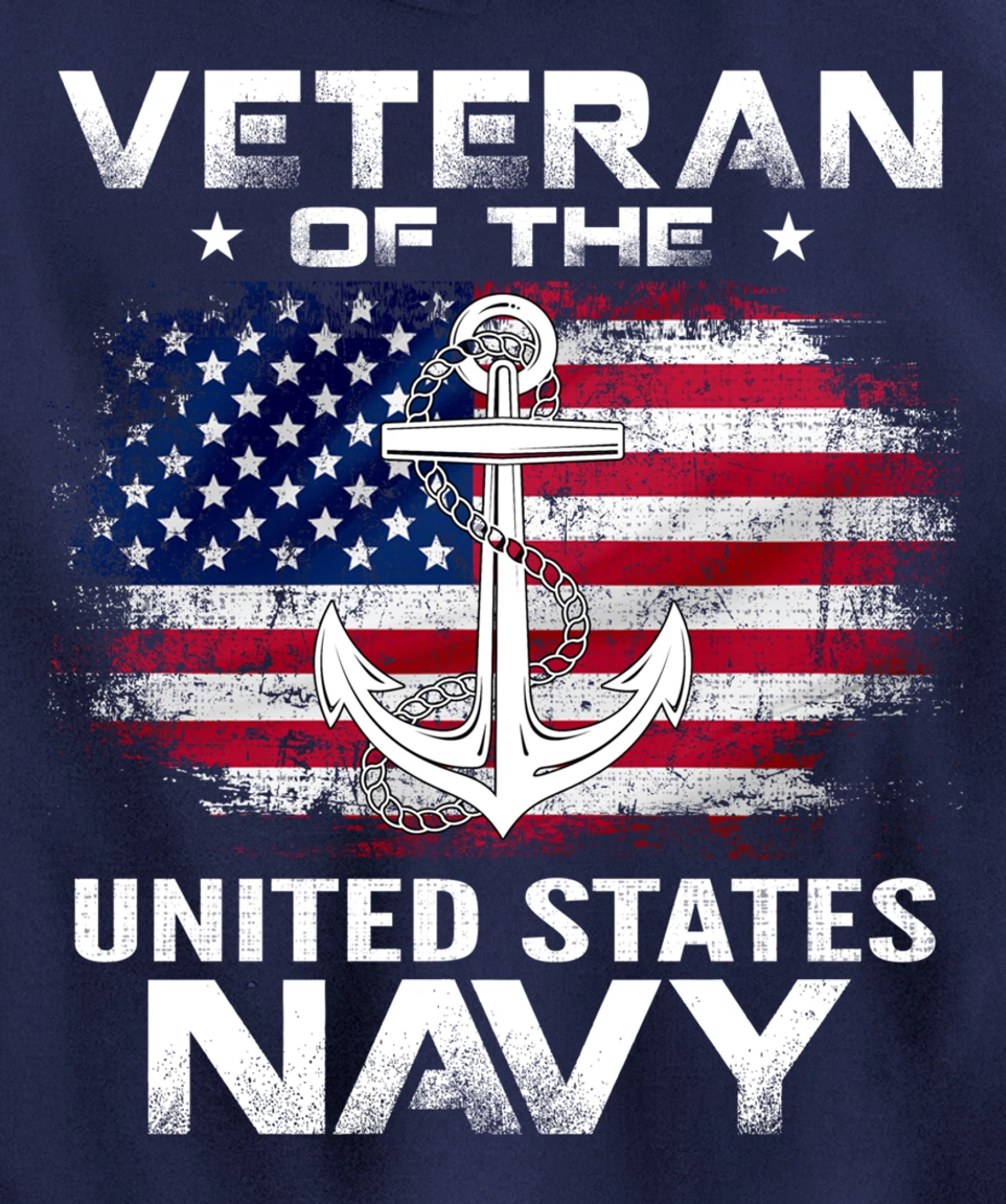 Veteran Of The United States Navy With American Flag Gift Pullover Hoodie