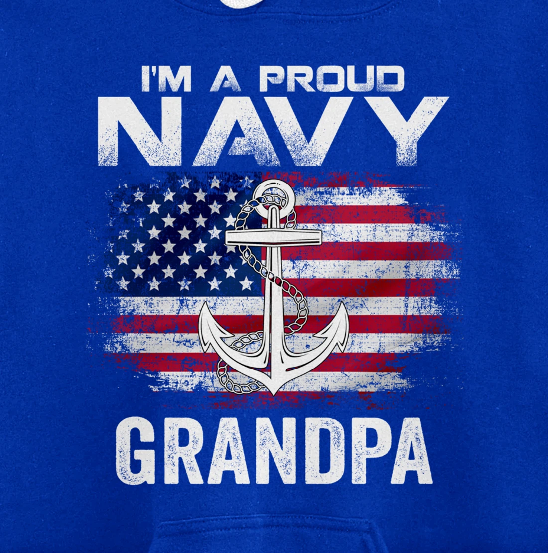 I'm A Proud Navy Grandpa With American Flag Gift Veteran Pullover Hoodie