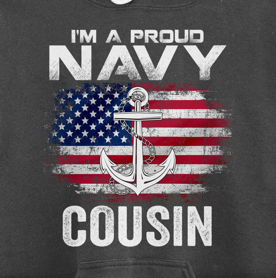 I'm A Proud Navy Cousin With American Flag Gift Veteran Pullover Hoodie