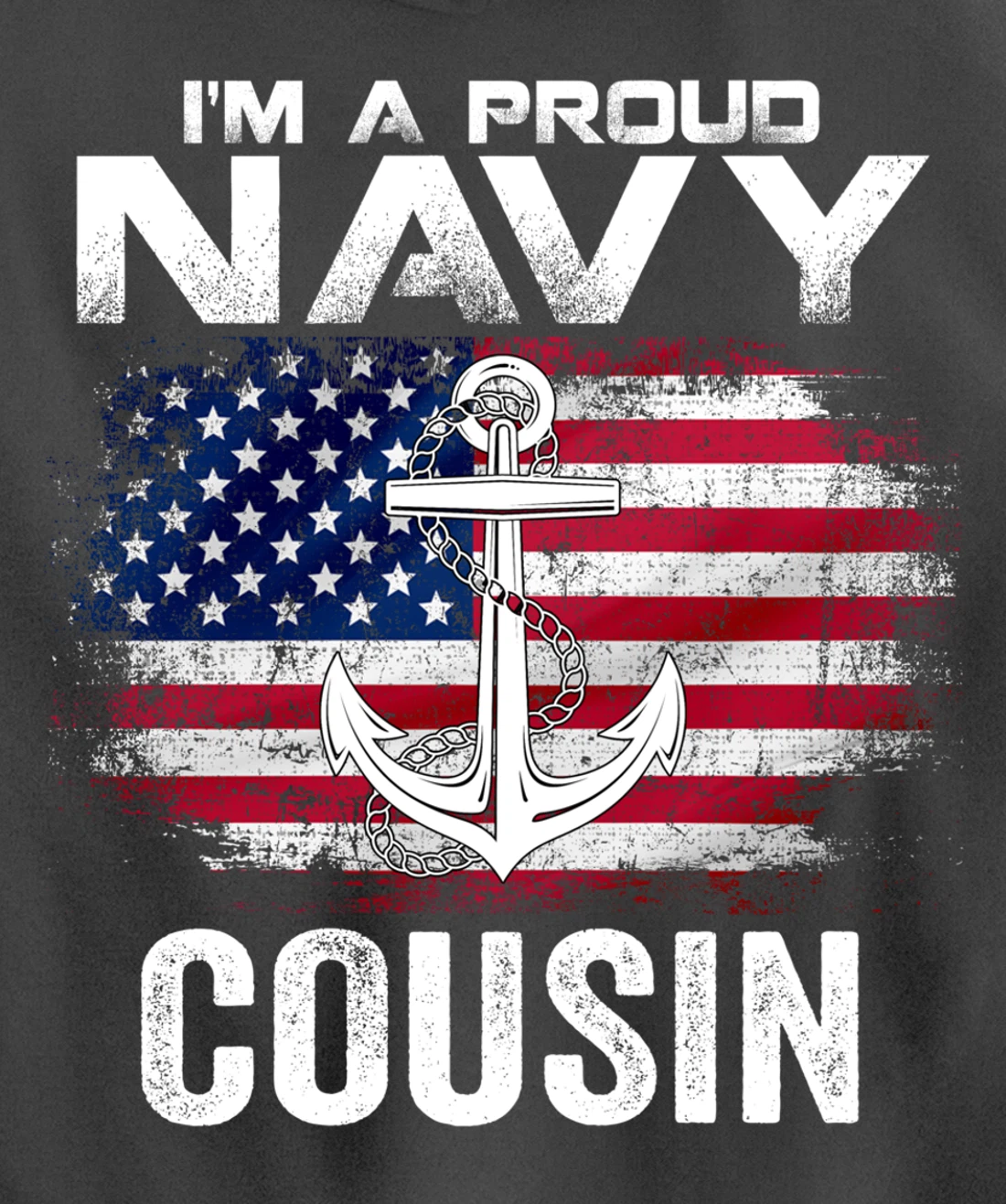 I'm A Proud Navy Cousin With American Flag Gift Veteran Pullover Hoodie
