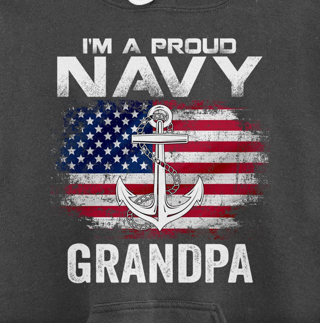 I'm A Proud Navy Grandpa With American Flag Gift Veteran Pullover Hoodie