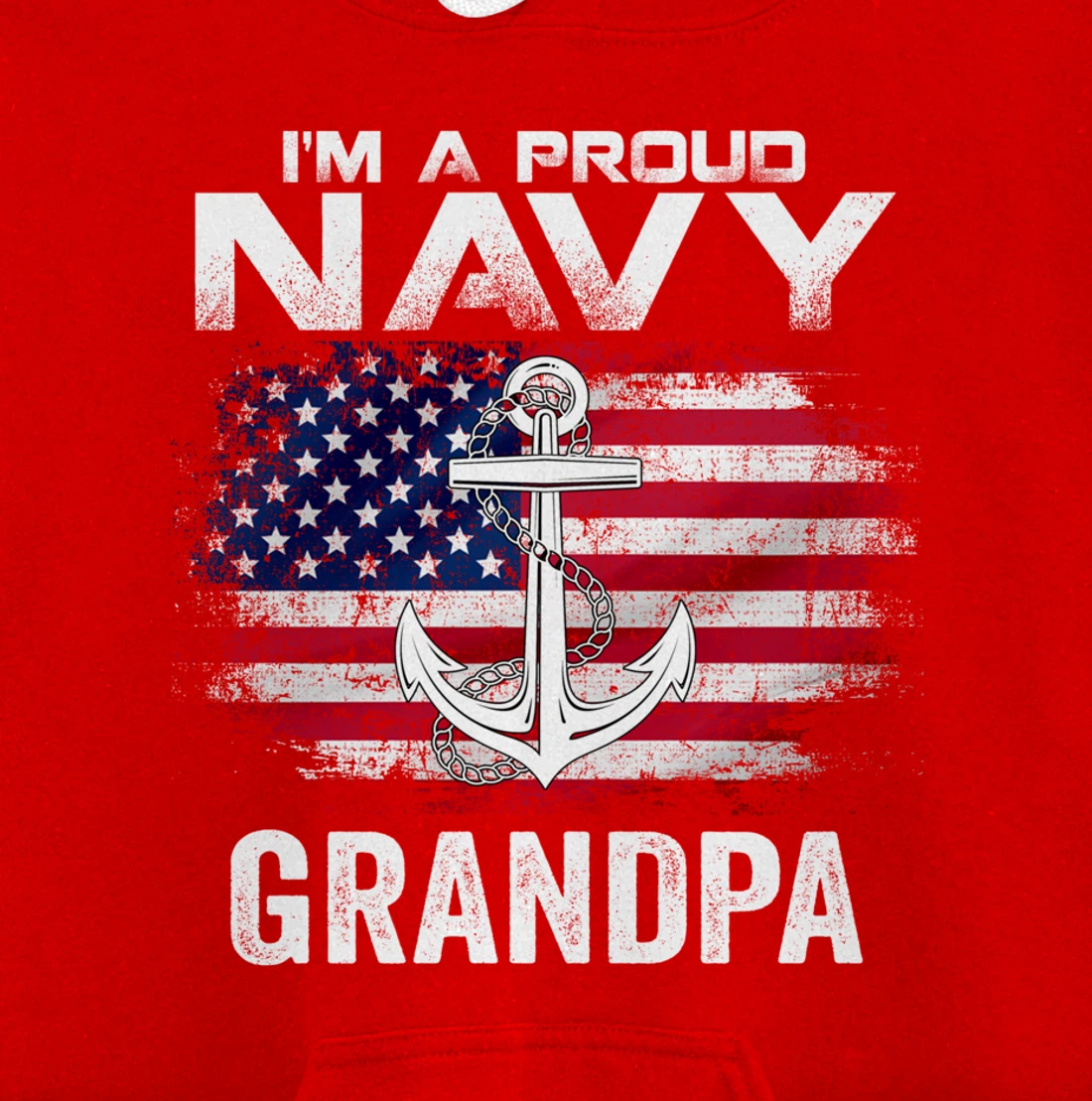 I'm A Proud Navy Grandpa With American Flag Gift Veteran Pullover Hoodie