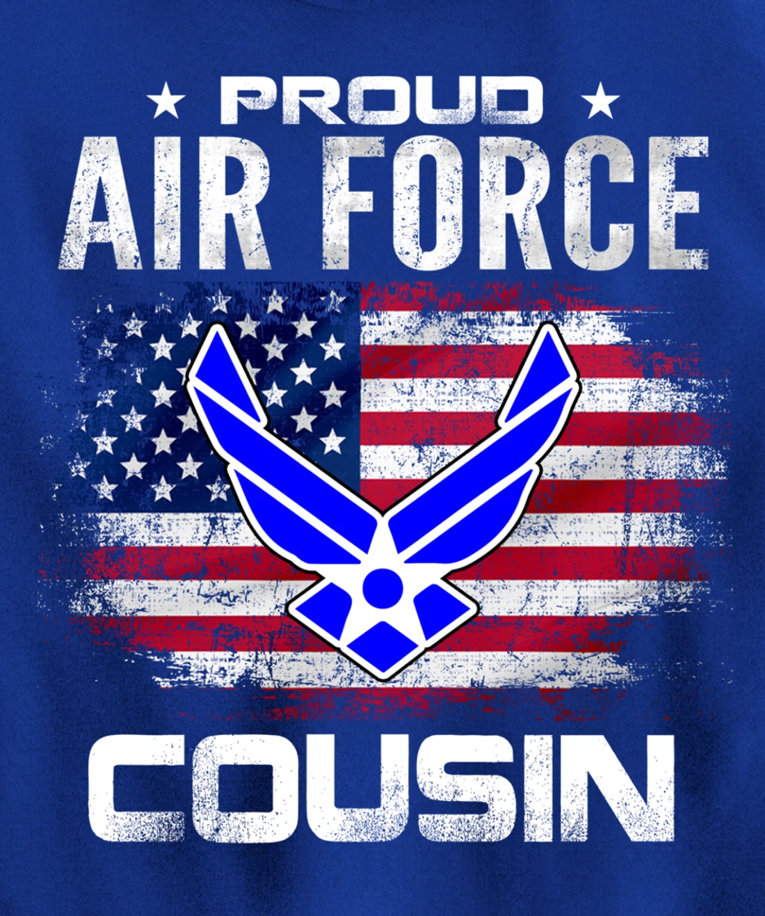 Proud Air Force Cousin With American Flag Gift Veteran Pullover Hoodie