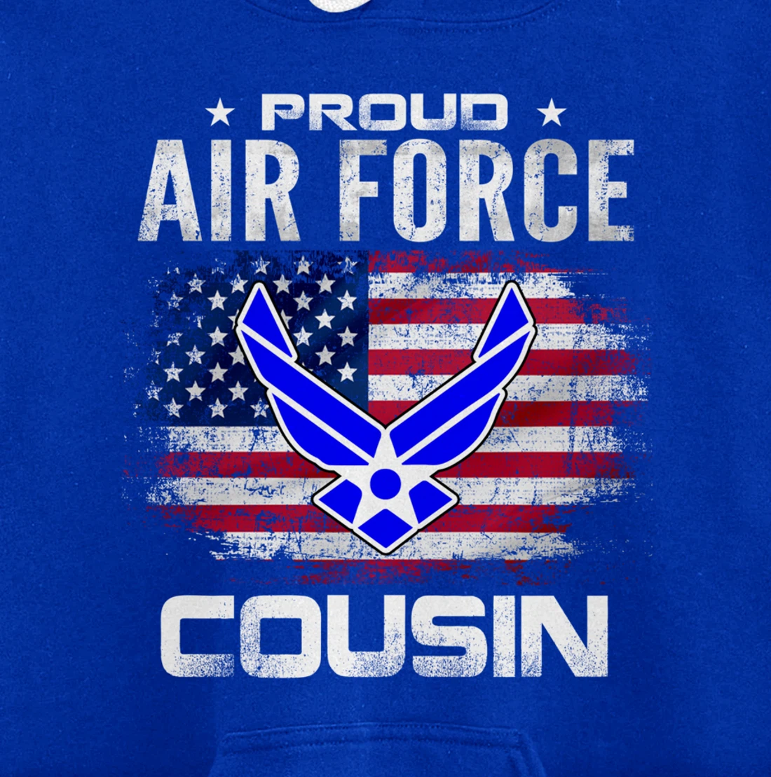 Proud Air Force Cousin With American Flag Gift Veteran Pullover Hoodie