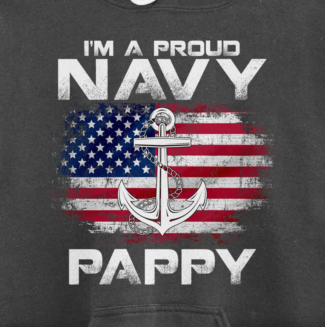 I'm A Proud Navy Pappy With American Flag Gift Veteran Pullover Hoodie