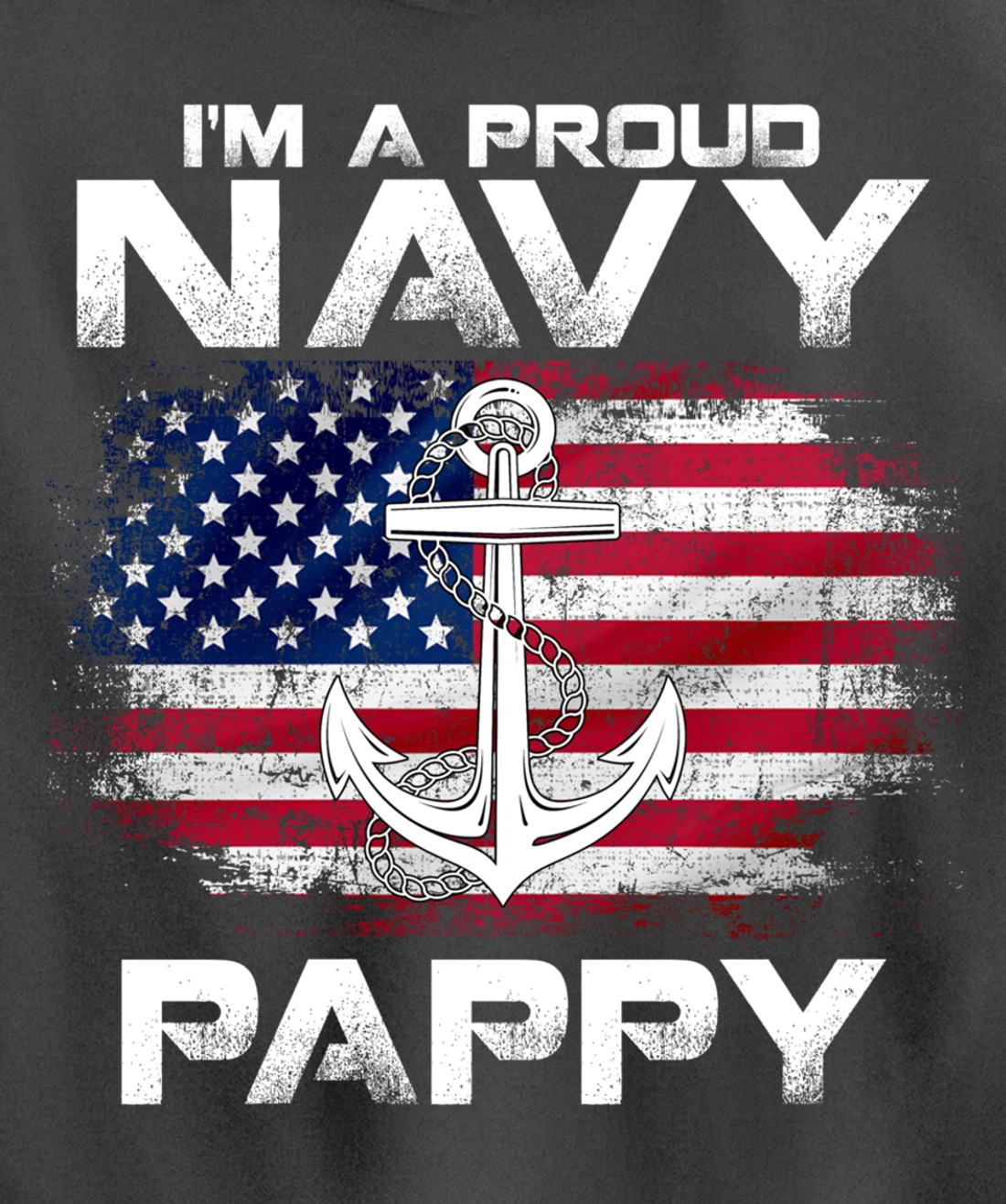 I'm A Proud Navy Pappy With American Flag Gift Veteran Pullover Hoodie