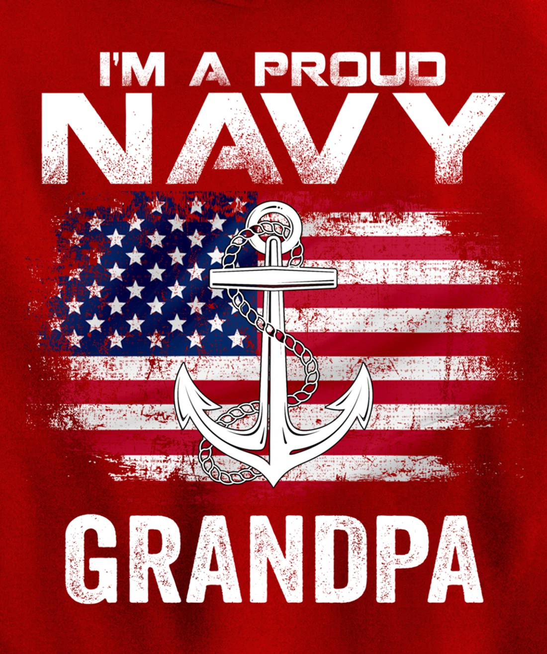 I'm A Proud Navy Grandpa With American Flag Gift Veteran Pullover Hoodie