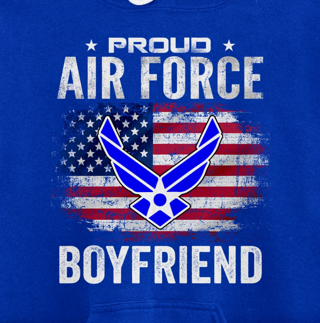 Proud Air Force Boyfriend With American Flag Gift Veteran Pullover Hoodie