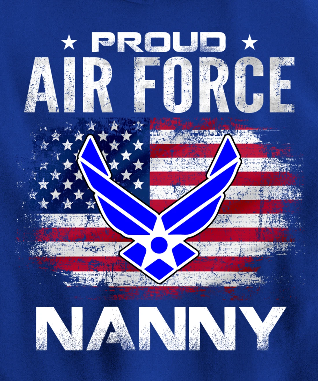 Proud Air Force Nanny With American Flag Gift Veteran Pullover Hoodie