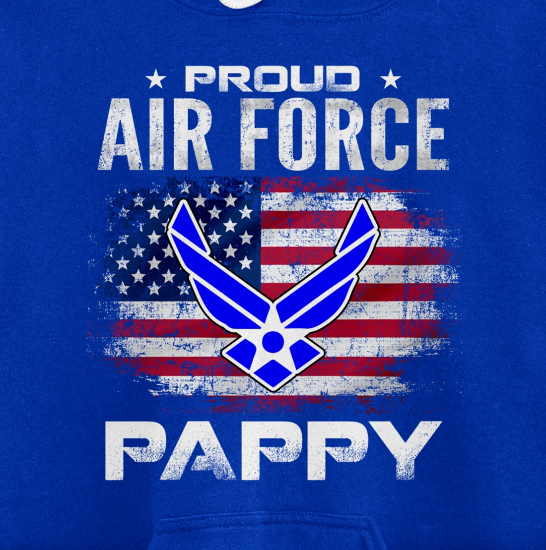 Proud Air Force Pappy With American Flag Gift Veteran Pullover Hoodie