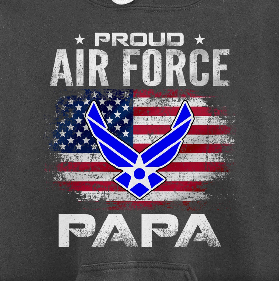 Proud Air Force Papa With American Flag Gift Veteran Pullover Hoodie