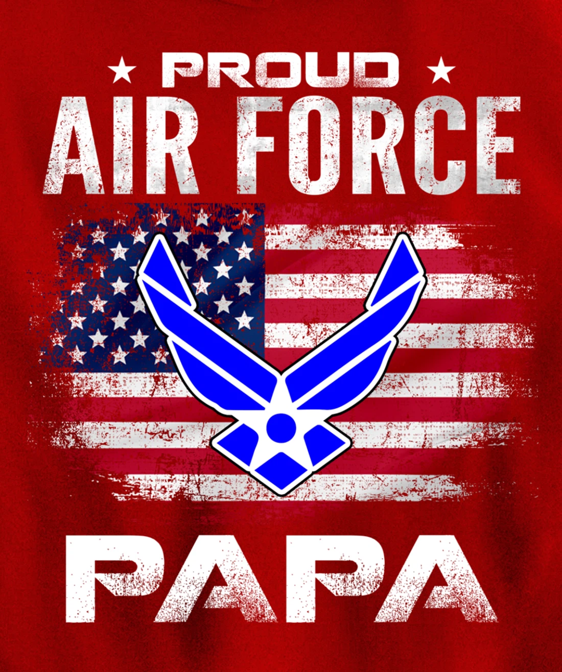 Proud Air Force Papa With American Flag Gift Veteran Pullover Hoodie