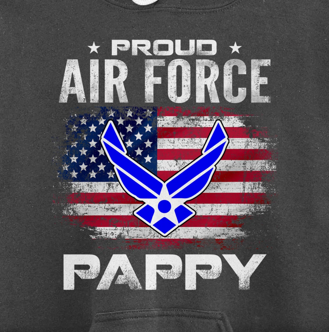 Proud Air Force Pappy With American Flag Gift Veteran Pullover Hoodie