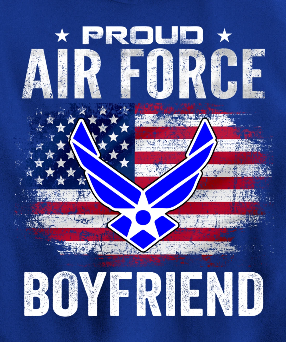 Proud Air Force Boyfriend With American Flag Gift Veteran Pullover Hoodie
