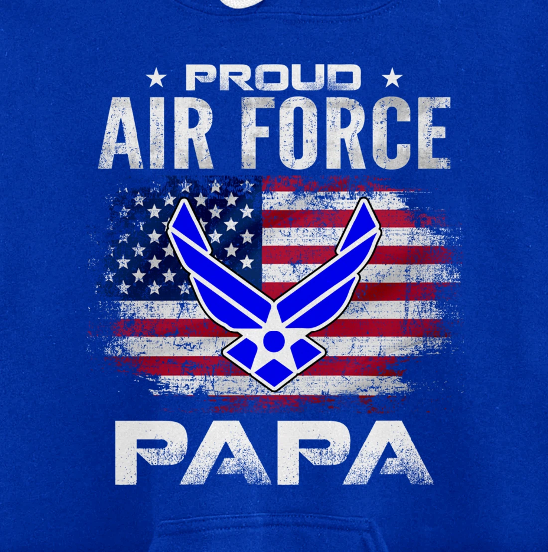 Proud Air Force Papa With American Flag Gift Veteran Pullover Hoodie