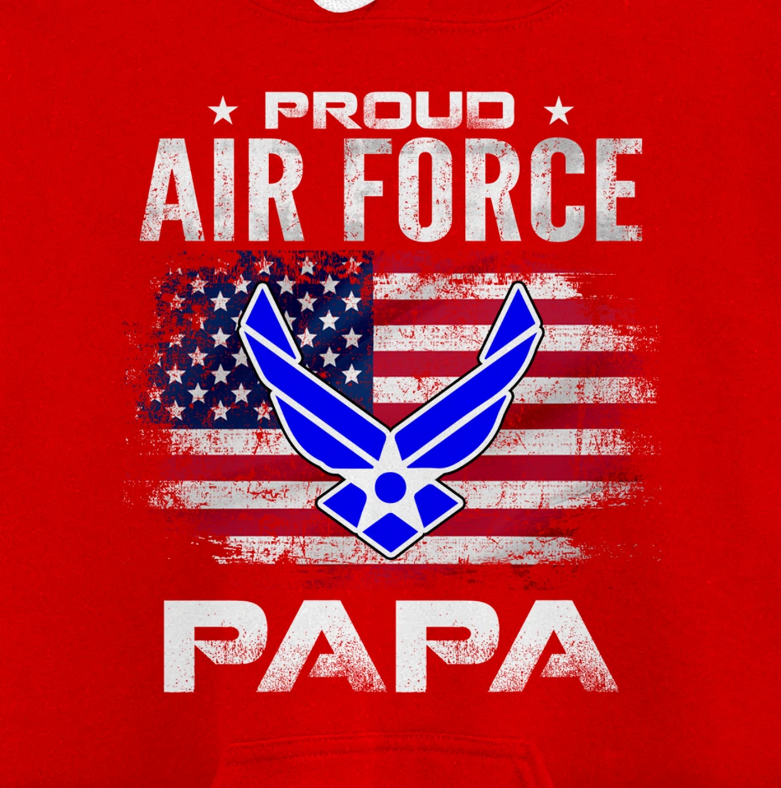 Proud Air Force Papa With American Flag Gift Veteran Pullover Hoodie