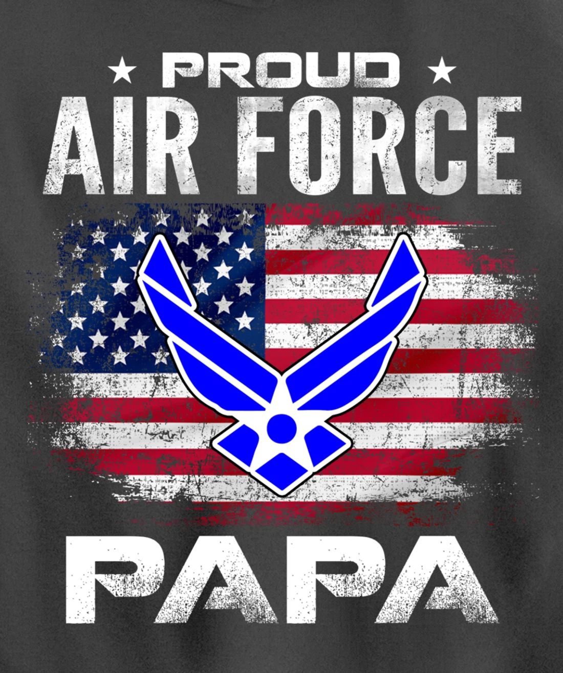 Proud Air Force Papa With American Flag Gift Veteran Pullover Hoodie