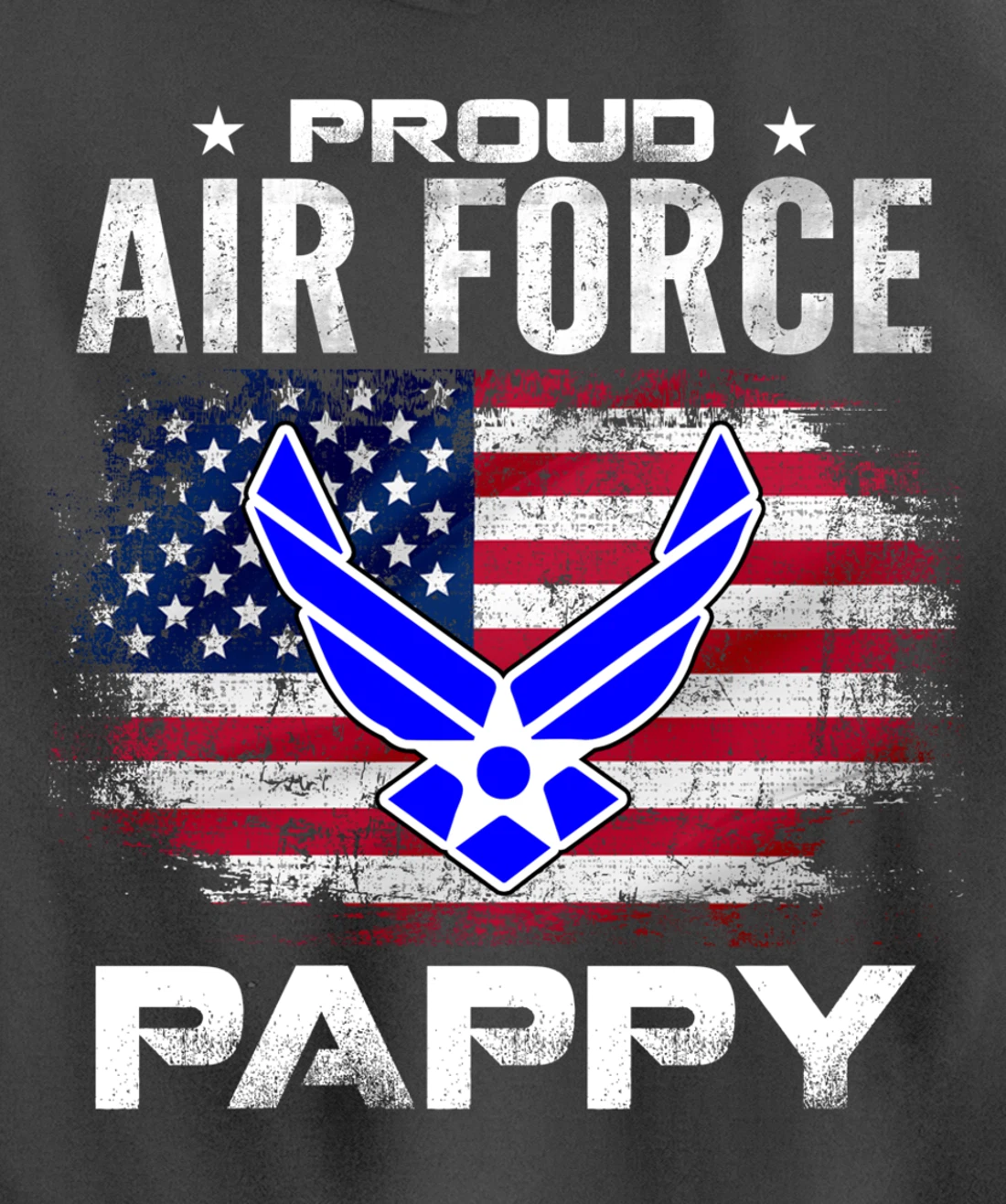 Proud Air Force Pappy With American Flag Gift Veteran Pullover Hoodie