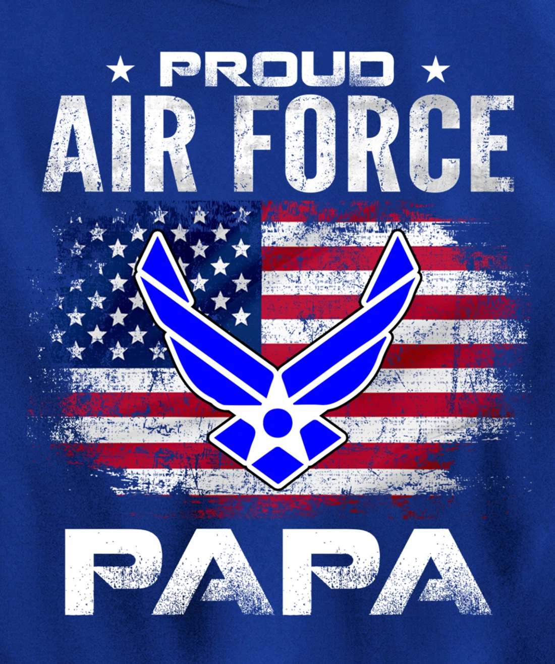 Proud Air Force Papa With American Flag Gift Veteran Pullover Hoodie