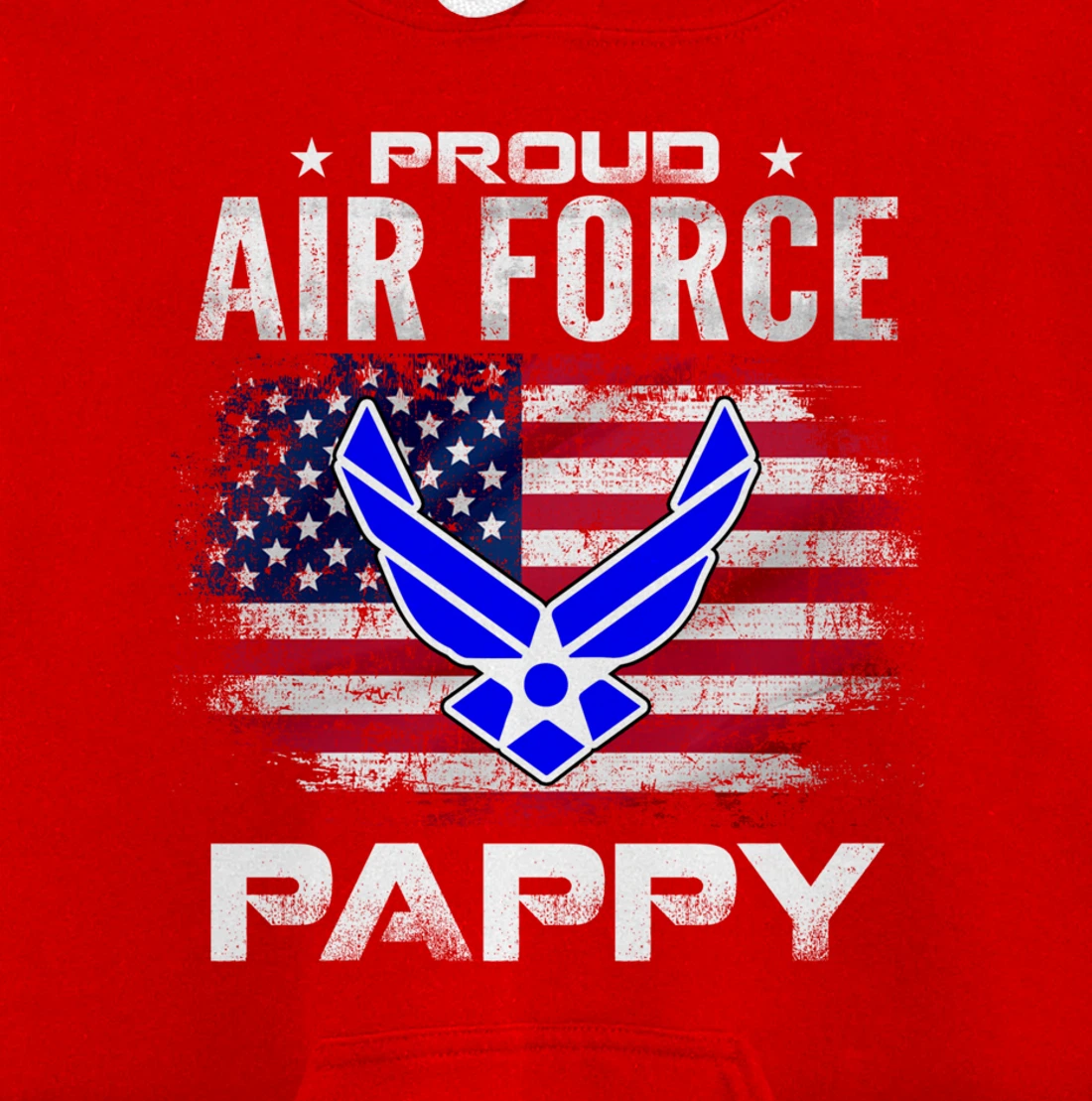 Proud Air Force Pappy With American Flag Gift Veteran Pullover Hoodie