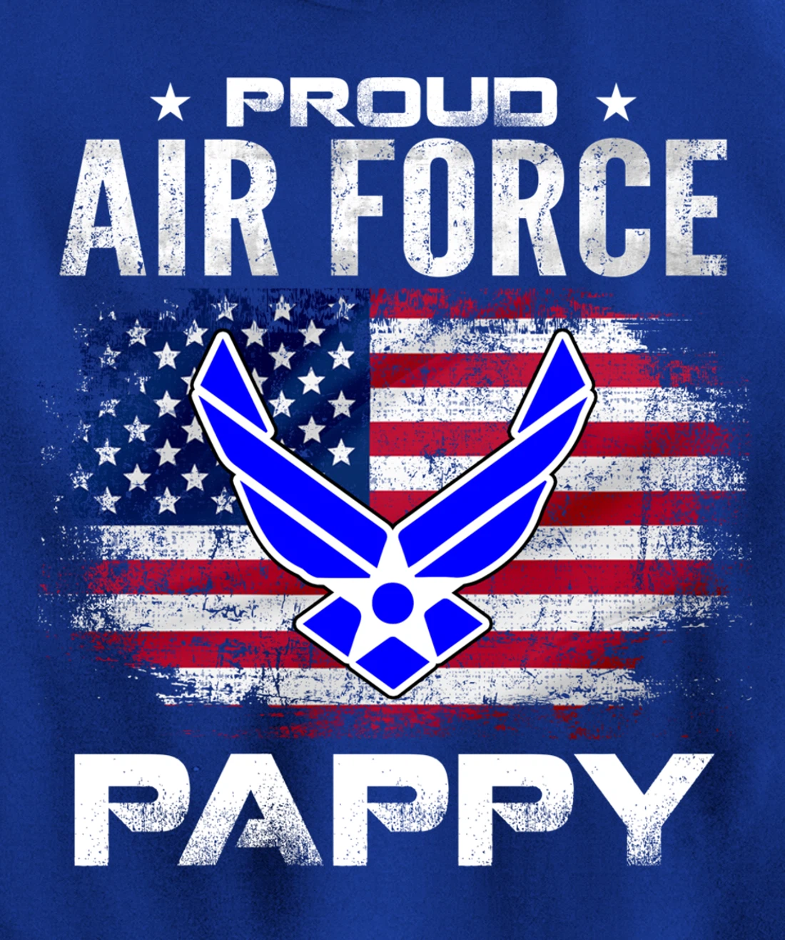 Proud Air Force Pappy With American Flag Gift Veteran Pullover Hoodie